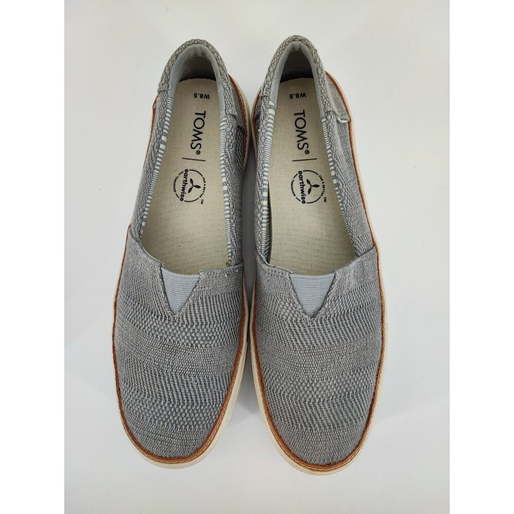 Toms Women's Parker Slip On Gray Canvas Casual Sneakers Size 8.5 US - Picture 4 of 9